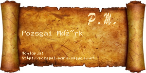 Pozsgai Márk névjegykártya